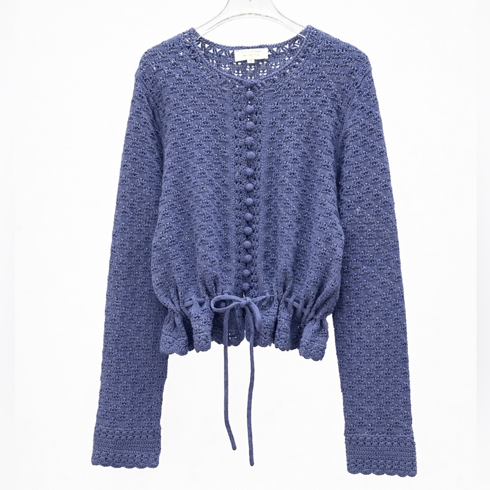 Sezane MARTIE CARDIGAN in mineral Blue, XS S M L - Picture 4 of 9
